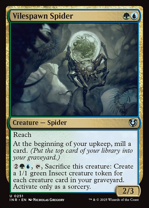 【Foil】【EN】堕落産みの蜘蛛/Vilespawn Spider [INR] 金U No.251