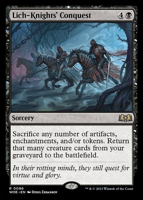 【Foil】【EN】リッチの騎士の征服/Lich-Knights' Conquest [WOE] 黒R No.96