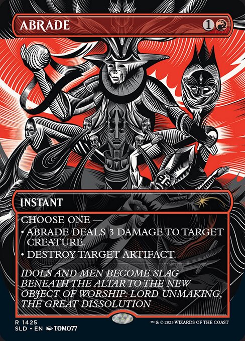 【フルアート】【Foil】【EN】削剥/Abrade [SLD] 赤R No.1425