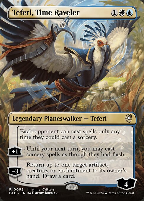 【ボーダレス】【Foil】【EN】時を解す者、テフェリー/Teferi, Time Raveler [BLC] 金R No.92