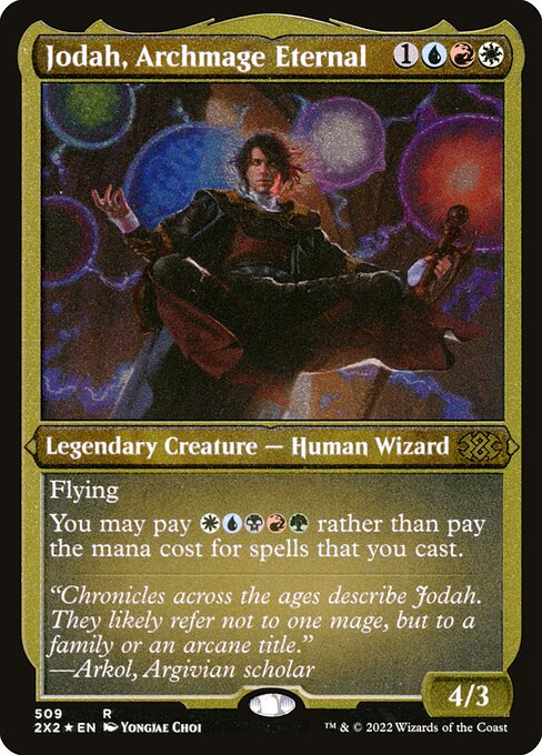【エッチングFoil】【EN】永遠の大魔道師、ジョダー/Jodah, Archmage Eternal [2X2] 金R No.509