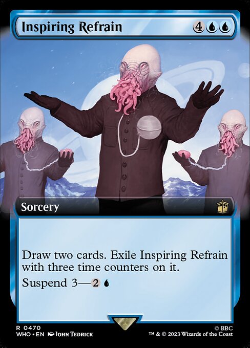 【拡張アート】【Foil】【EN】鼓舞のリフレイン/Inspiring Refrain [WHO] 青R No.470