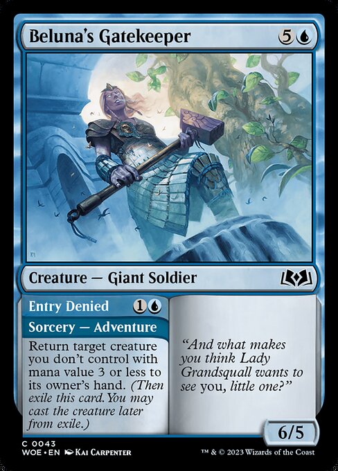 【Foil】【EN】ベルーナの門番 // 立ち入り禁止/Beluna's Gatekeeper // Entry Denied [WOE] 青C No.43