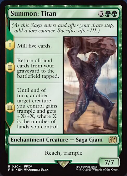 【Foil】【EN】召喚：タイタン/Summon: Titan [FIN] 緑R No.204