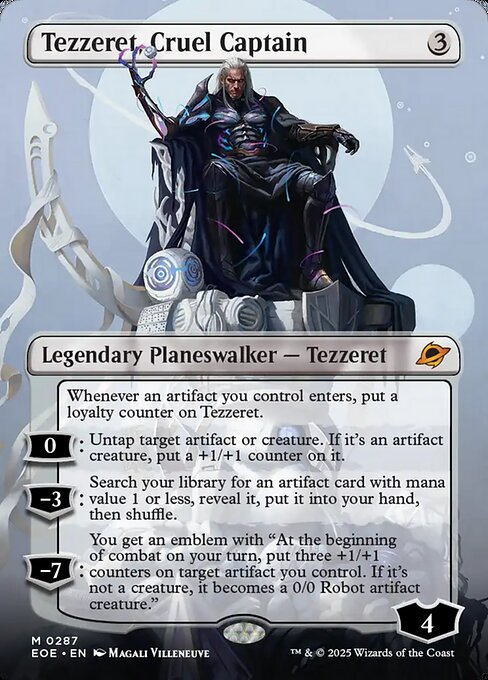 【ボーダレス】【Foil】【EN】冷酷な船長、テゼレット/Tezzeret, Cruel Captain [EOE] 無M No.287