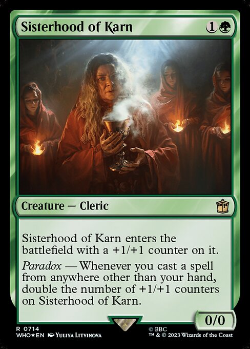 【サージFoil】【Foil】【EN】カーンのシスターフッド/Sisterhood of Karn [WHO] 緑R No.714