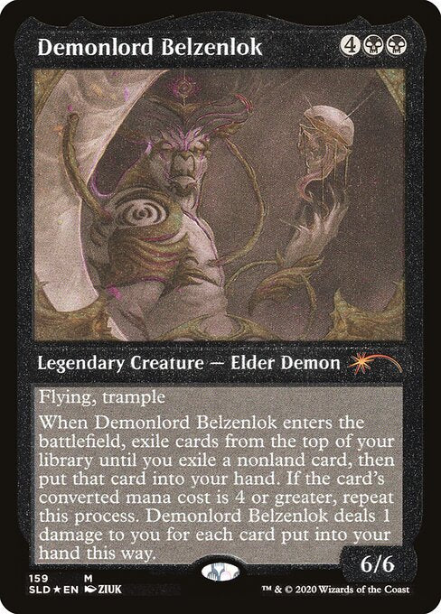 【エッチングFoil】【EN】悪魔王ベルゼンロック/Demonlord Belzenlok [SLD] 黒M No.159★