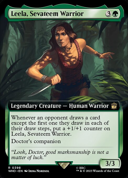 【拡張アート】【Foil】【EN】サバティームの戦士、リーラ/Leela, Sevateem Warrior [WHO] 緑R No.398
