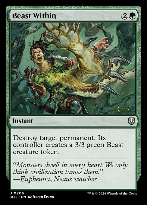 【EN】内にいる獣/Beast Within [BLC] 緑U No.206