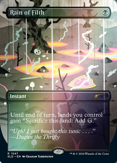 【ボーダレス】【Foil】【EN】汚物の雨/Rain of Filth [SLD] 黒R No.1547★