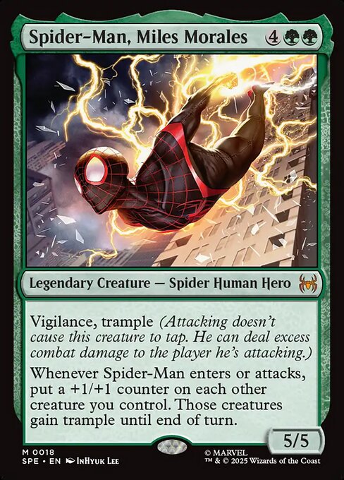 【Foil】【EN】スパイダーマン、マイルズ・モラレス/Spider-Man, Miles Morales [SPE] 緑M No.18