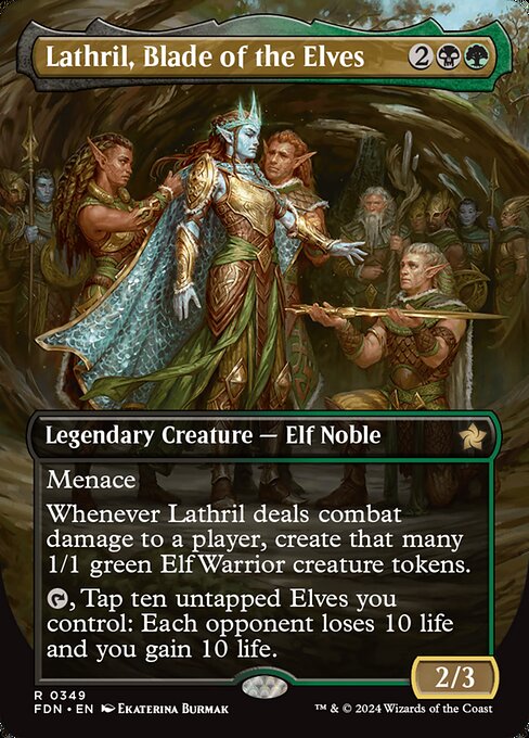 【ボーダレス】【EN】エルフの刃、ラスリル/エルフの刃、ラスリル/Lathril, Blade of the Elves [FDN] 金R No.349