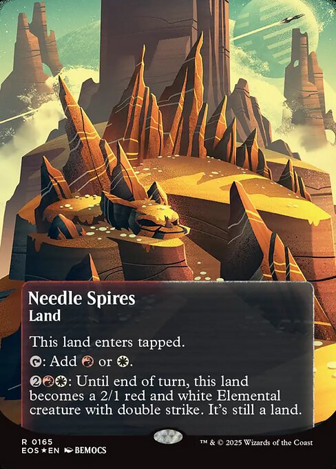 【ボーダレス】【ギャラクシーFoil】【EN】鋭い突端/Needle Spires [EOS] 土地R No.165