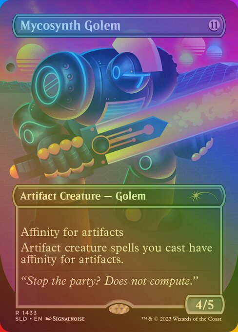 【ボーダレス】【Foil】【EN】マイコシンスのゴーレム/Mycosynth Golem [SLD] 茶R No.1433★