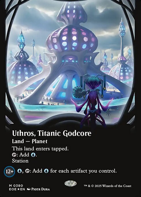 【ボーダレス】【ギャラクシーFoil】【EN】巨大な神核、ウスロス/Uthros, Titanic Godcore [EOE] 土地M No.380