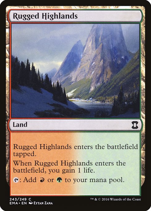 【Foil】【EN】岩だらけの高地/Rugged Highlands [EMA] 無C No.243