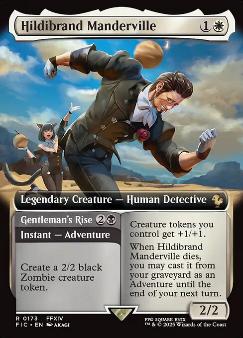 【拡張アート】【Foil】【EN】ヒルディブランド・マンダヴィル // 紳士的な事件屋/Hildibrand Manderville // Gentleman's Rise [FIC] 金R No.173