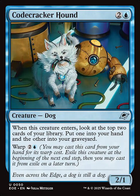 【Foil】【EN】コード破りの猟犬/Codecracker Hound [EOE] 青U No.50