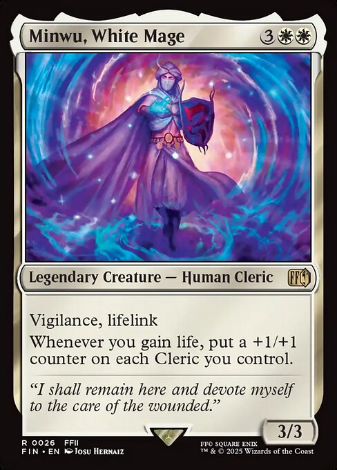 【Foil】【EN】白魔導師、ミンウ/Minwu, White Mage [FIN] 白R No.26