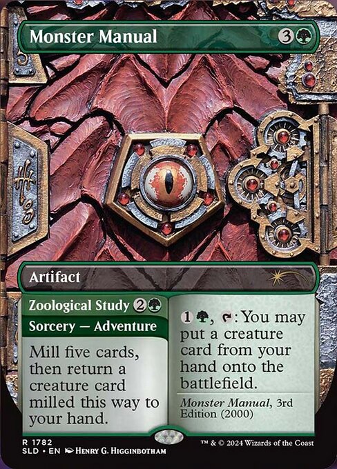 【フルアート】【Foil】【EN】Monster Manual // Zoological Study [SLD] 緑R No.1782