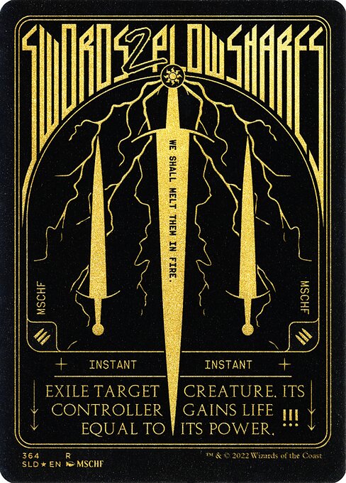 【フルアート】【Foil】【EN】剣を鍬に/Swords to Plowshares [SLD] 白R No.364