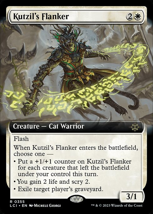 【拡張アート】【Foil】【EN】クチルの側衛/Kutzil's Flanker [LCI] 白R No.355
