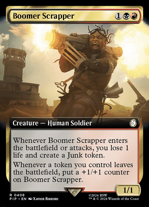 【拡張アート】【Foil】【EN】ブーマーの解体屋/Boomer Scrapper [PIP] 金R No.408