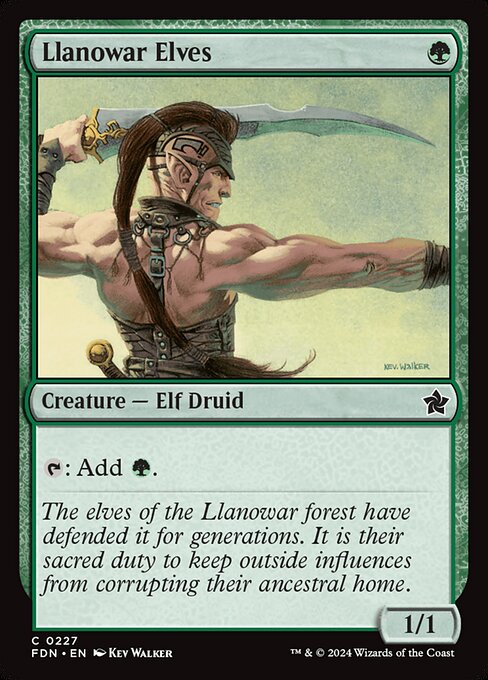 【Foil】【EN】ラノワールのエルフ/Llanowar Elves [FDN] 緑C No.227