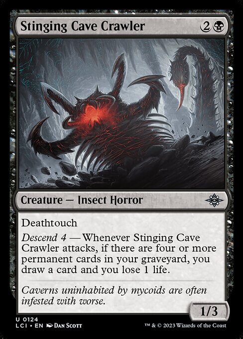 【Foil】【EN】洞窟を這い刺すもの/Stinging Cave Crawler [LCI] 黒U No.124