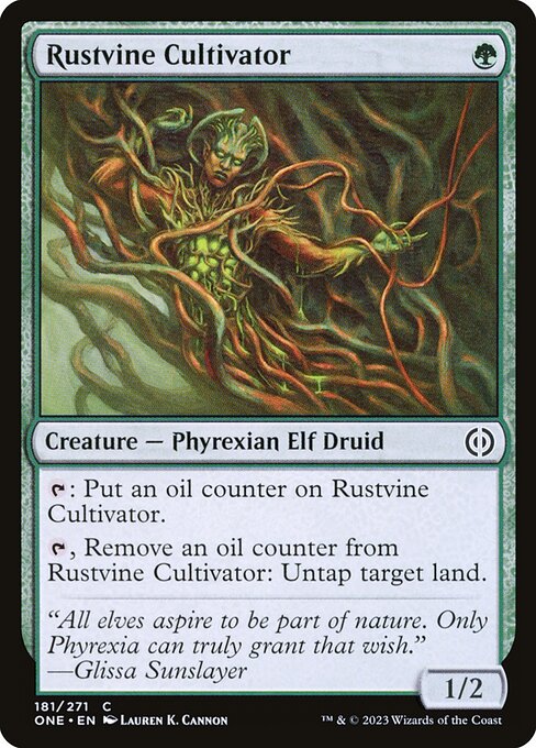 【Foil】【EN】錆蔦の培養者/Rustvine Cultivator [ONE] 緑C No.181