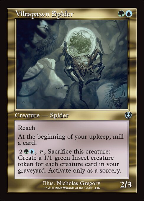 【Foil】【EN】堕落産みの蜘蛛/Vilespawn Spider [INR] 金U No.436
