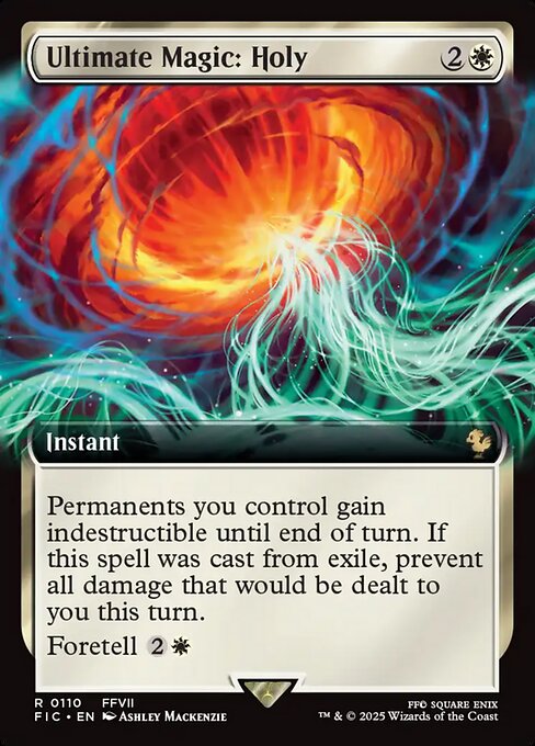 【拡張アート】【Foil】【EN】究極魔法「ホーリー」/Ultimate Magic: Holy [FIC] 白R No.110