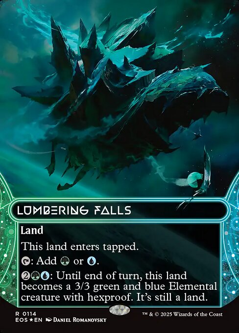 【ボーダレス】【ギャラクシーFoil】【EN】伐採地の滝/Lumbering Falls [EOS] 土地R No.114