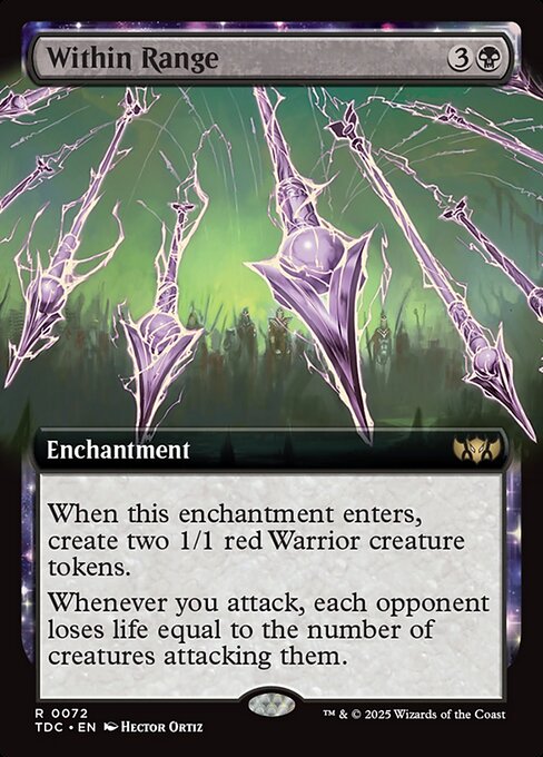 【拡張アート】【Foil】【EN】射程内/Within Range [TDC] 黒R No.72