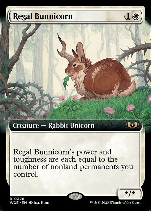 【拡張アート】【Foil】【EN】威厳あるバニコーン/Regal Bunnicorn [WOE] 白R No.326