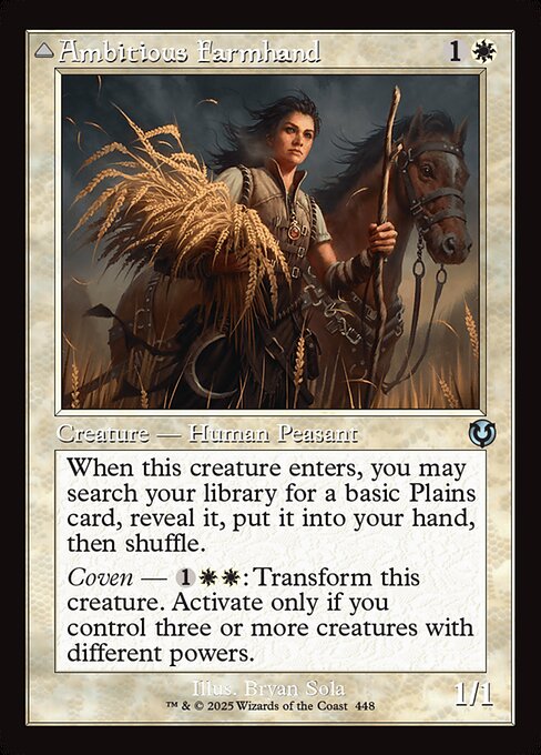 【Foil】【EN】野心的な農場労働者 // 歴戦の聖戦士/Ambitious Farmhand // Seasoned Cathar [INR] 白U No.448