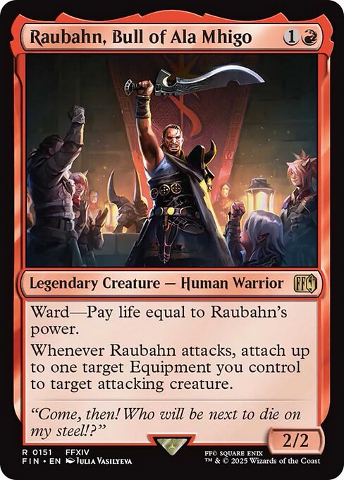 【Foil】【EN】アラミゴの猛牛、ラウバーン/Raubahn, Bull of Ala Mhigo [FIN] 赤R No.151