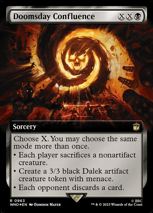 【サージFoil】【拡張アート】【Foil】【EN】終末の合流点/Doomsday Confluence [WHO] 黒R No.963