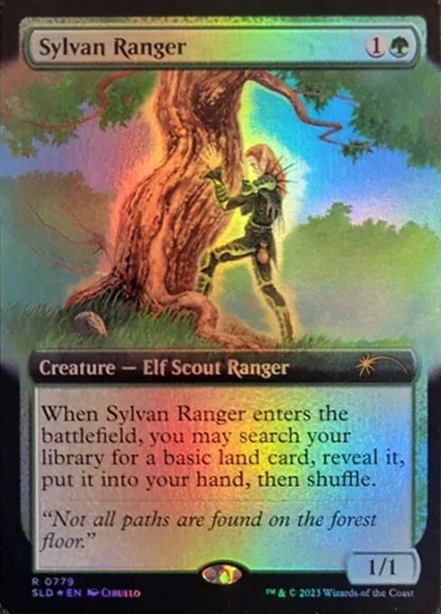 【拡張アート】【Foil】【EN】森のレインジャー/Sylvan Ranger [SLD] 緑R No.779