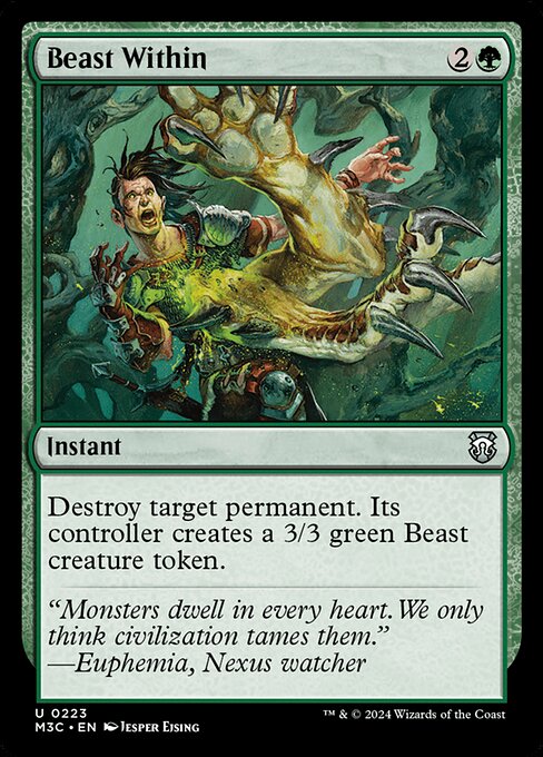 【リップルFoil】【EN】内にいる獣/Beast Within [M3C] 緑U No.223