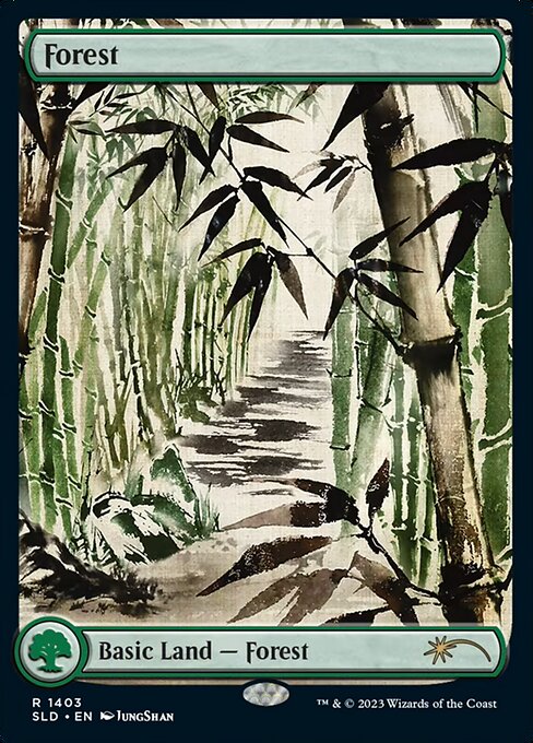 【フルアート】【Foil】【EN】森/Forest [SLD] 無R No.1403