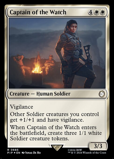 【サージFoil】【Foil】【EN】警備隊長/Captain of the Watch [PIP] 白R No.685