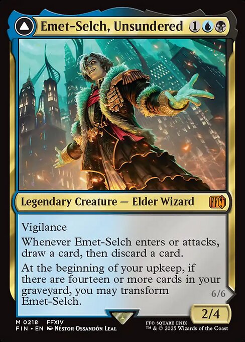 【Foil】【EN】オリジナル、アシエン・エメトセルク // 最古の魔導士、ハーデス/Emet-Selch, Unsundered // Hades, Sorcerer of Eld [FIN] 金M No.218