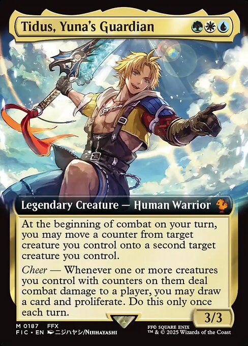 【拡張アート】【Foil】【EN】ユウナのガード、ティーダ/Tidus, Yuna's Guardian [FIC] 金M No.187