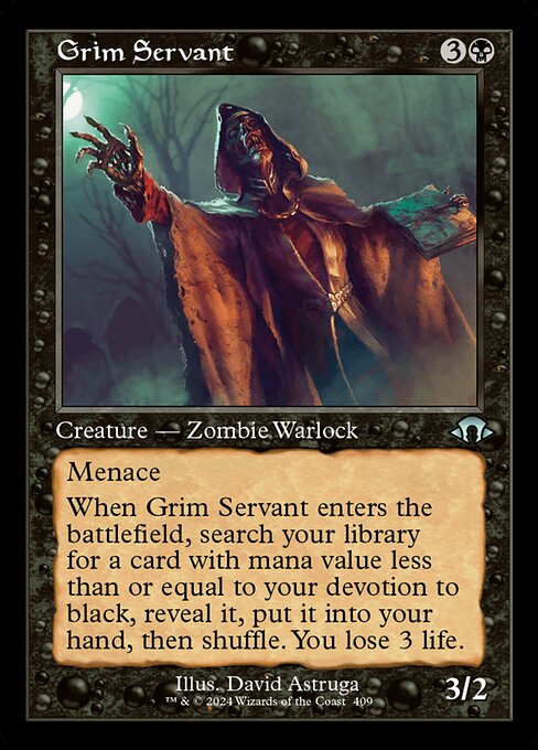 【EN】不気味な奉仕者/Grim Servant [MH3] 黒U No.409