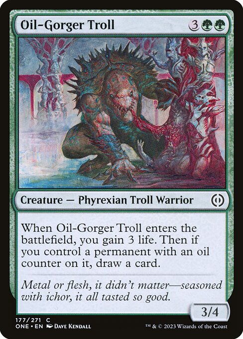 【Foil】【EN】油喰らいのトロール/Oil-Gorger Troll [ONE] 緑C No.177