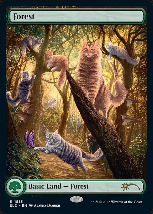 【フルアート】【Foil】【EN】森/Forest [SLD] 無R No.1515