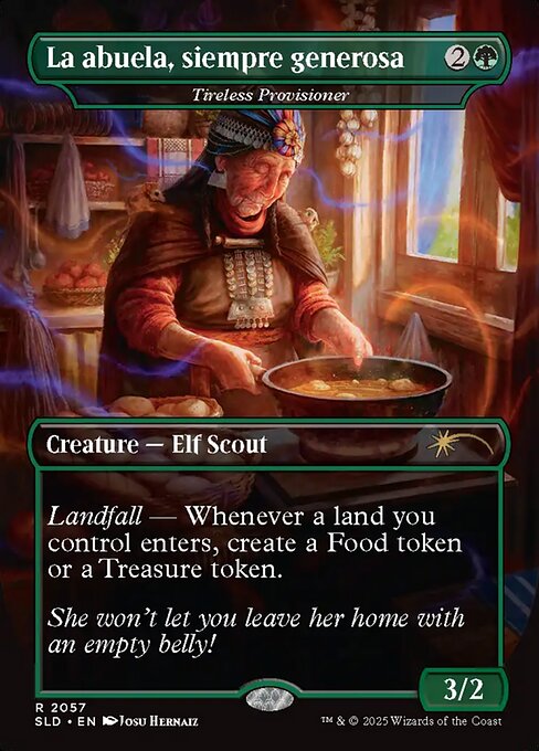 【ボーダレス】【Foil】【EN】不屈の補給兵/Tireless Provisioner [SLD] 緑R No.2057