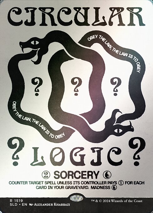 【ボーダレス】【Foil】【EN】堂々巡り/Circular Logic [SLD] 青R No.1519★