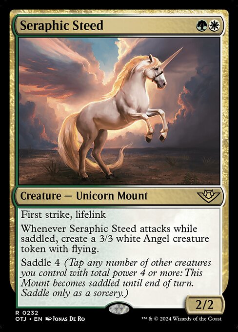 【Foil】【EN】熾天使の馬/Seraphic Steed [OTJ] 金R No.232